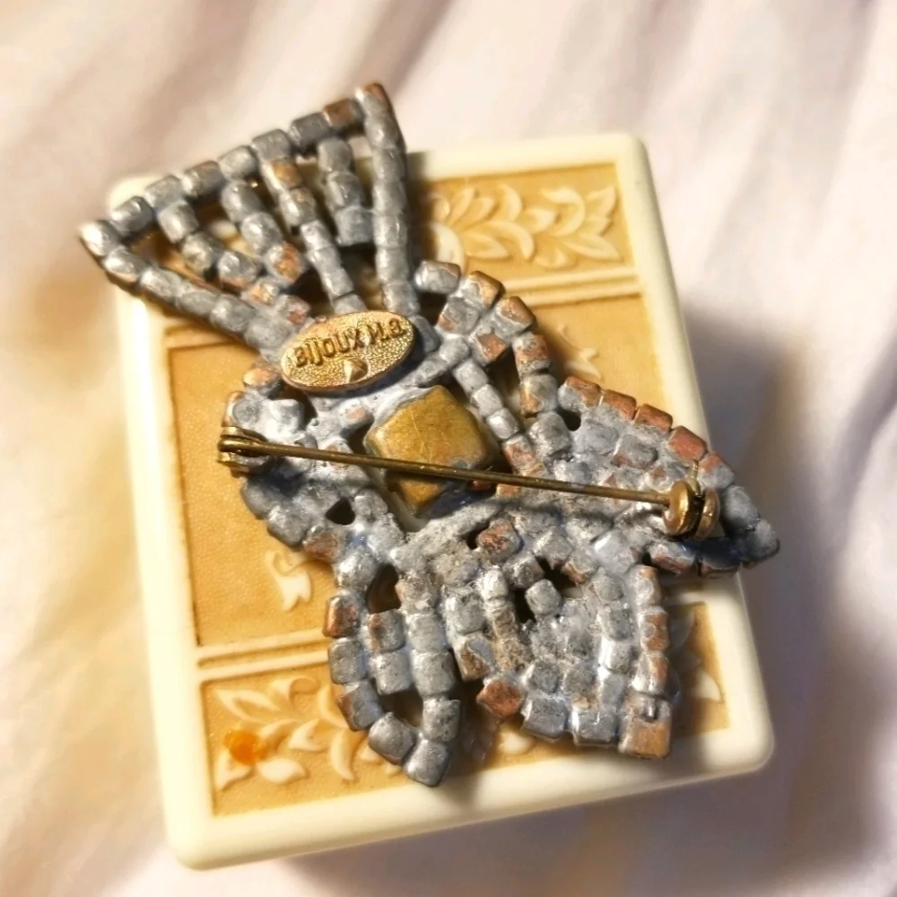 CZECH GLASS Angel Brooch Vintage And LARGE